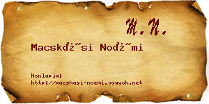Macskási Noémi névjegykártya